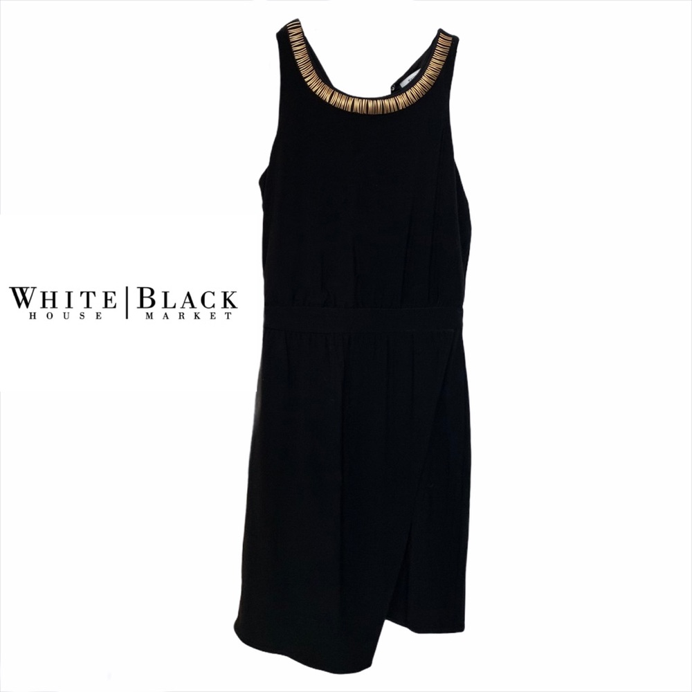 WHBM Rare Black Sheath Gold Embellished Neck XS